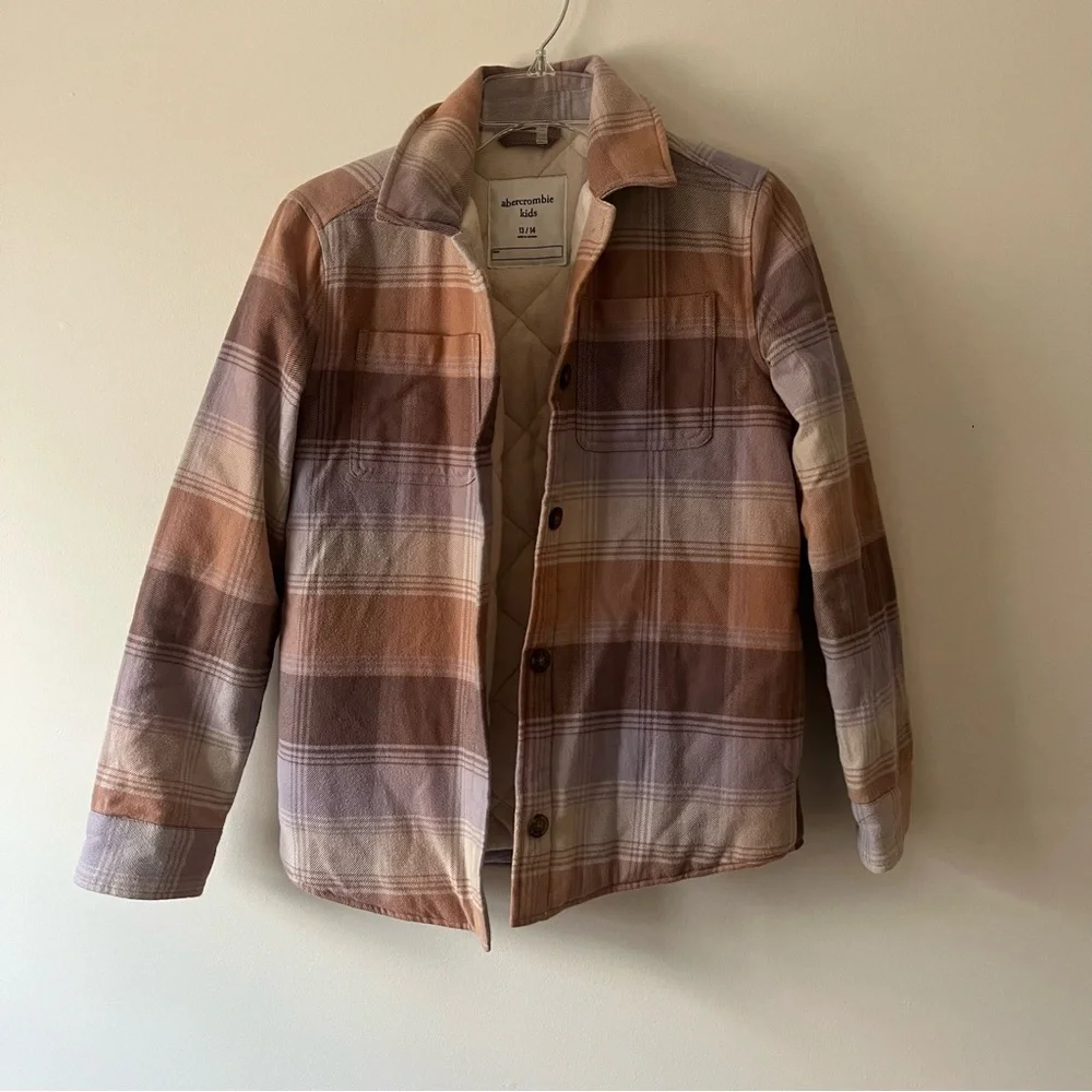 Girls Abercrombie Plaid Flannel Shacket 13/14